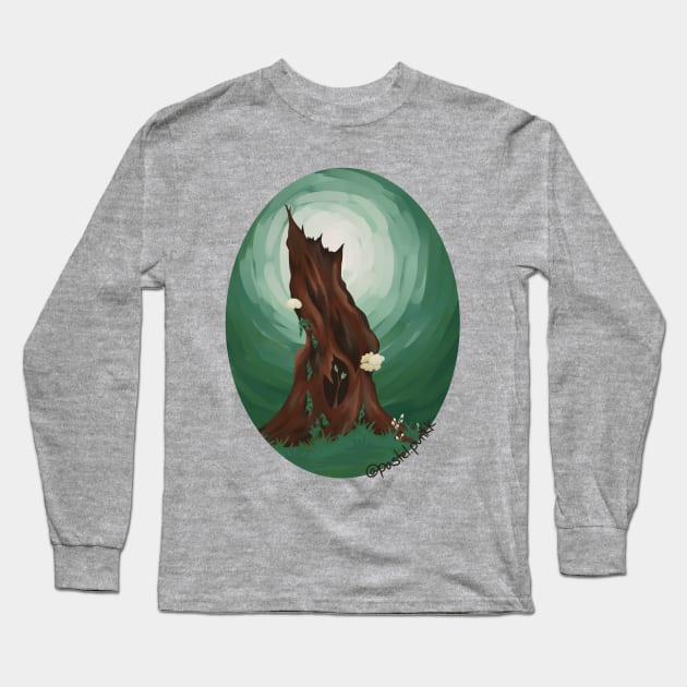 Green Stump Artwork Long Sleeve T-Shirt by Pastel.Punkk